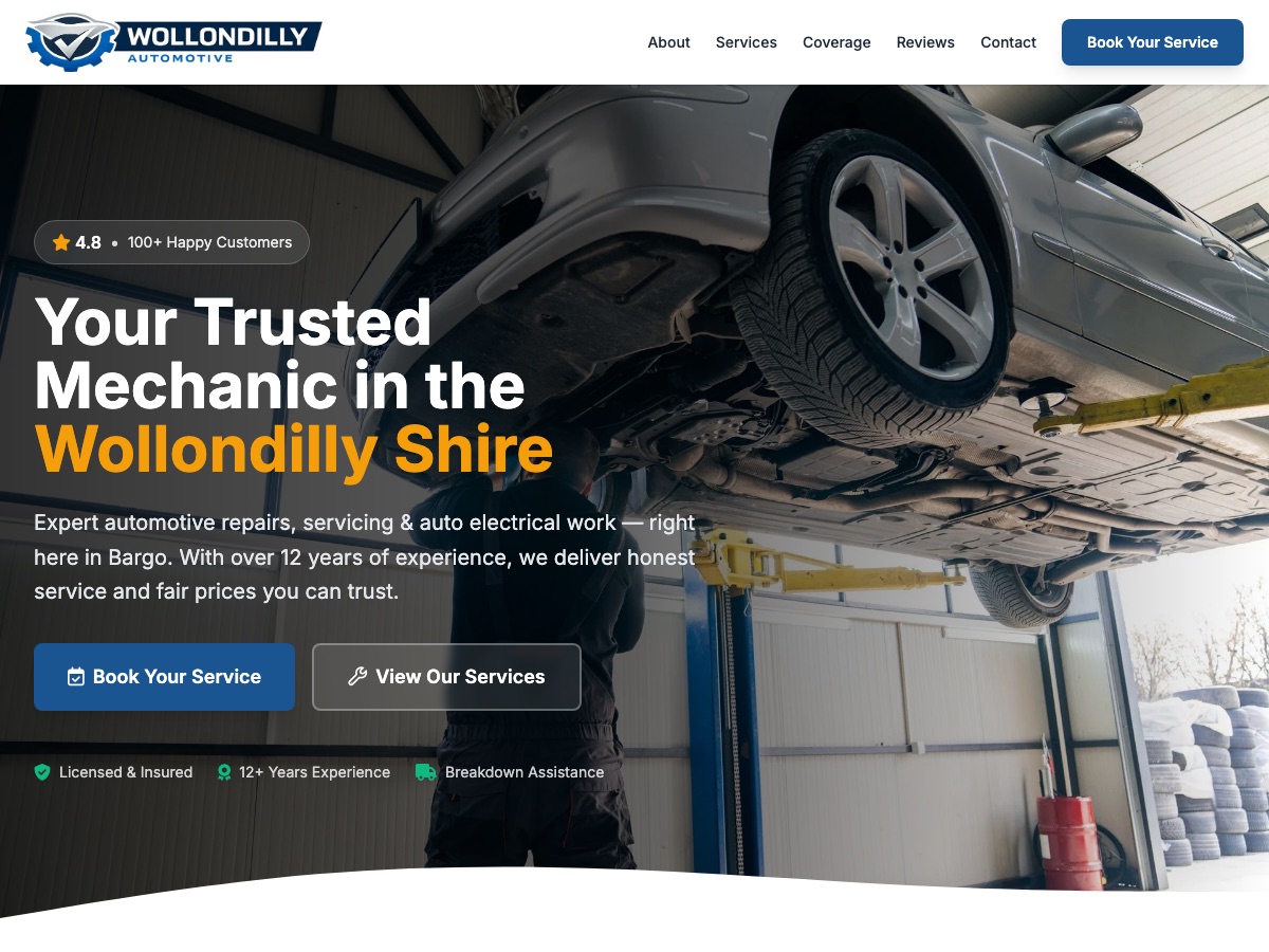 Mobile mechanic website